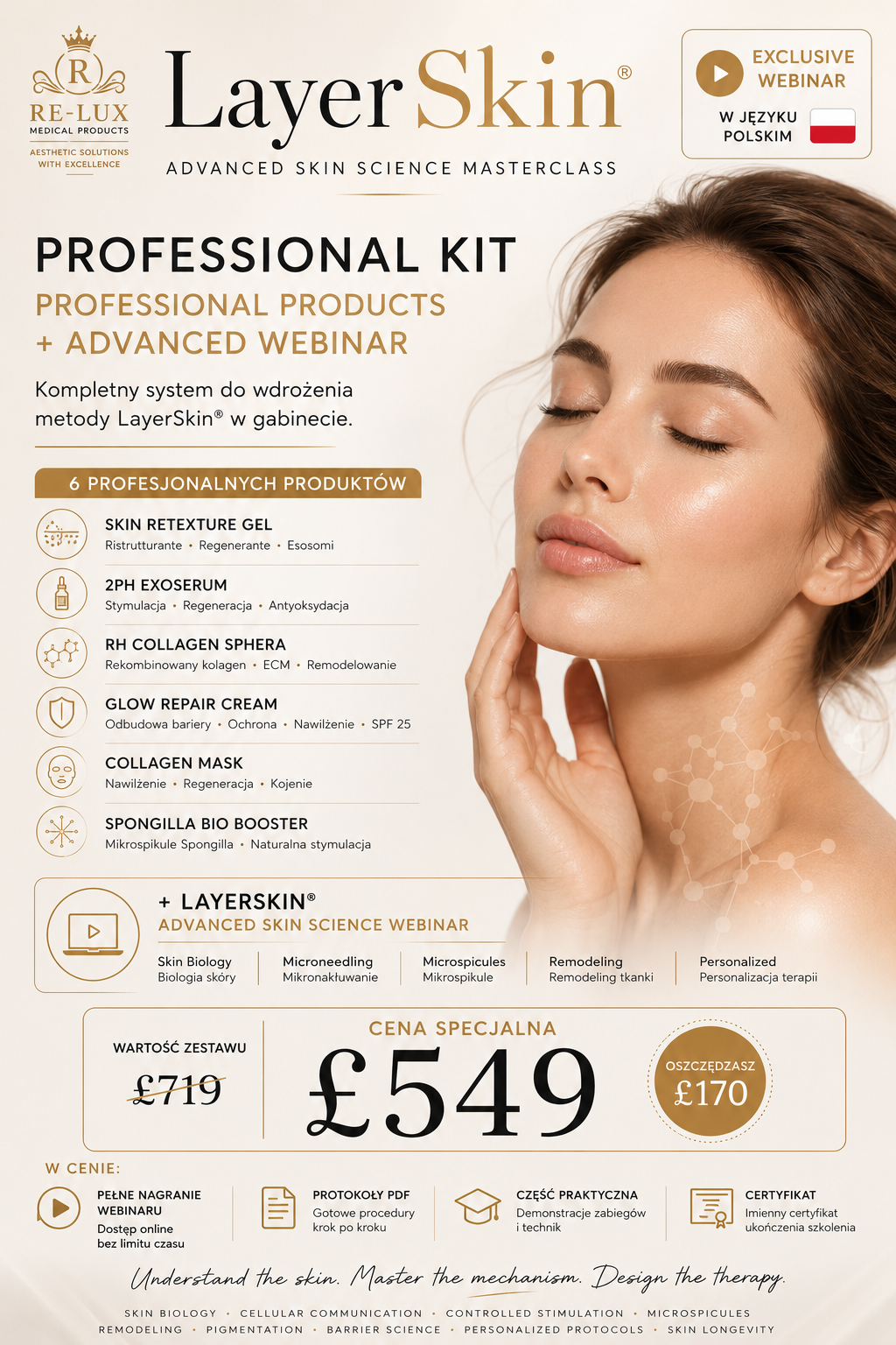 LayerSkin® Complete Professional Kit + Advanced Masterclass

6 profesjonalnych produktów • Webinar LayerSkin® • Protokoły • Część praktyczna • Certyfikat